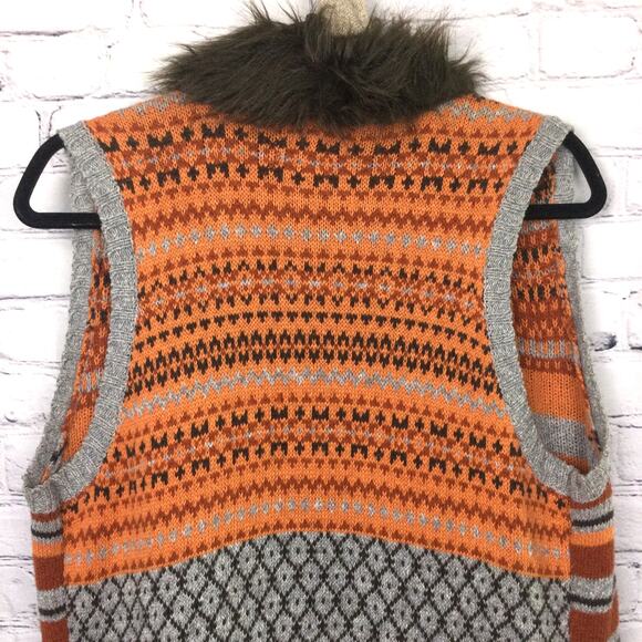 Forever 21 Boutique Women's Penny Lane Faux Fur Knit Sleeveless Open Vest Size L - Picture 5 of 10
